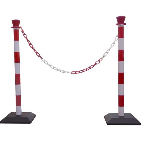 Barrière sécurité RS PRO Rouge, blanc en PVC, Long. 2m ( Prix pour 1 )
