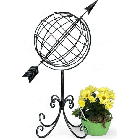 DanDiBo Sonnenuhr Garten Metall Globus 101806 Modern Stehend Sonnenuhr aus Schmiedeeisen 72 cm Gartenuhr Gartendeko