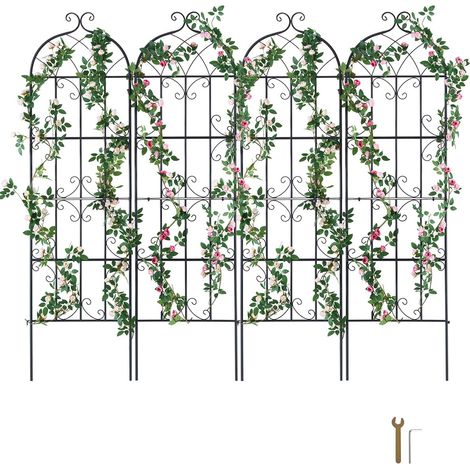 VEVOR Traliccio da Giardino Rampicanti per Piante Fiori in Metallo Antiruggine, Supporto per Traliccio per Rose Rampicanti Esterno, Traliccio Decorativo per Clematide Alta Cortili 51 x 180 cm 4 Pezzi (1/5)
