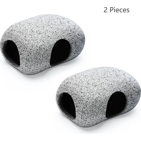 Lntyq Stück Aquarium-Versteckfelsen für Wassertiere zum Züchten, Spielen und Ausruhen, sichere und ungiftige Aquarium-Ornamente, dekorative Keramikfelsen (1/5)