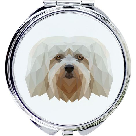Havanese - uno specchio con foto e iscrizione geometrica di Art-Dog (1/3)