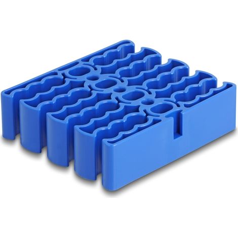 Delock Organizador de cables con 24 entradas de cable azul