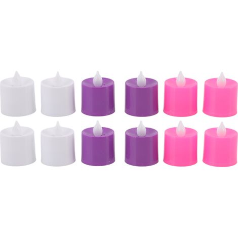 Ortviai Bougies LED sans flamme 12 pcs, couleurs variées, pour décoration intérieure, mariage, anniversaire et fête (1/5)
