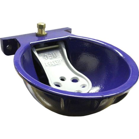 Abbeveratoio da box automatico in ghisa smaltato blu a pressione con linguetta grigia