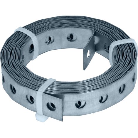 HELPMATE – Nastro perforato 3,0 m di lunghezza – acciaio zincato – Larghezza 17 mm – Spessore materiale 0,8 mm – zincato di alta qualità – Robusto per costruzione, officina, progetti fai da te (1/5)
