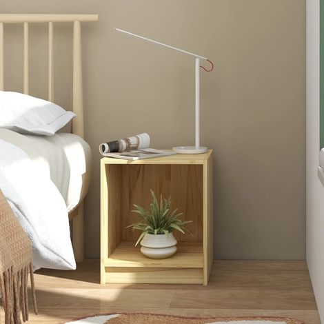 Mesita de noche madera maciza de mango 35,5x33,5x41,5 cm vidaXL (1/5)