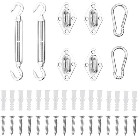 Jeu d'accessoires de voile d'ombrage 8 pcs Acier inoxydable (1/5)