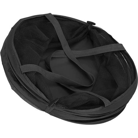 Cesto de ropa plegable de malla negra de gran capacidad, contenedor de ropa para el hogar y la residencia estudiantil, ligero y práctico.