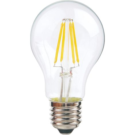 Alcapower Lampadina LED Filamento A60 E27 8W 1100lm 4000K Luce Naturale Trasparente, Alta Efficienza Energetica Classe D, Vetro ad Alta Resistenza