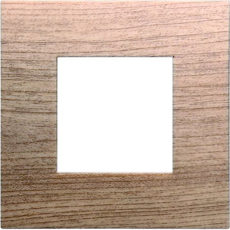 Placca Plastica ETTROIT Serie Venus 2 Posti/Moduli 502 Compatibile Con Vimar Arke, 14 Colori Disponibili (Legno Chiaro)