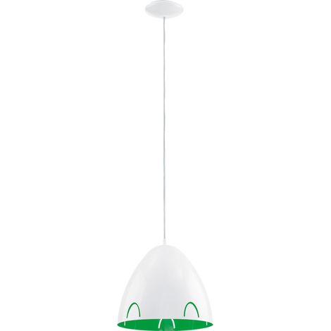 Lampada a sospensione a soffitto sala da pranzo illuminazione a pendolo verde bianco faretto lampada da corridoio Eglo 92732 (1/2)