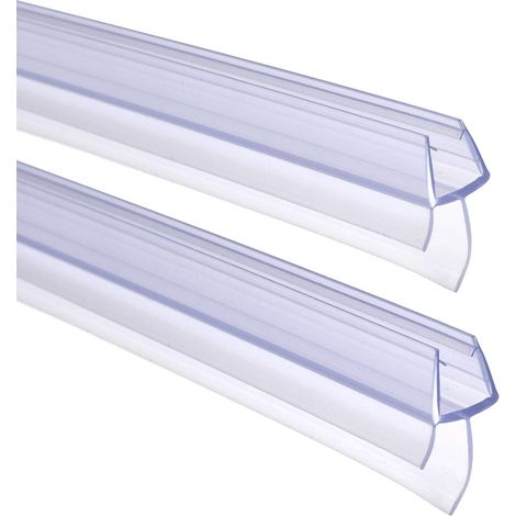 2Pcs joints de porte de moustiquaire de baignoire transparents pour verre droite/courbé de 6 à 8 mm, joint d'étanchéité jusqu'à 14 mm - Barre de douche pour cabine avec déflecteur d'eau (1/5)