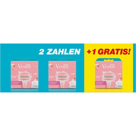 Gillette Venus Comfortglide Spa Breeze Systemklingen 4er 3 für 2 Aktion Ersatzklingen