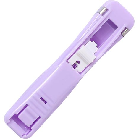 Distributeur de trombones en plastique et métal, agrafeuse portable robuste pour documents et notes, violet (1/5)