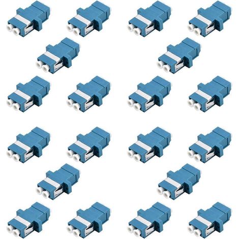 Adaptateur fibre optique LC - Coupleur duplex monomode LC vers LC - Lot de 20 - Bleu (1/5)