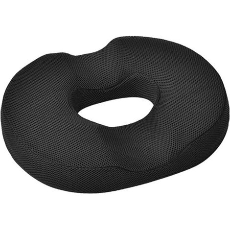 Oreiller de Beignet Coussin hémorroïde Coussin en Mousse à mémoire de Forme pour Grossesse, Coccyx, plaies de lit, Dos, sciatique, 18 Pouces Noir, Style de maille (1/5)