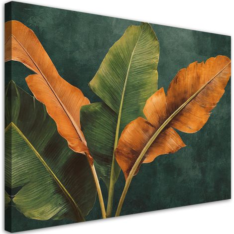 Tableau déco Feuilles de bananier tropicales 60x40 (1/5)