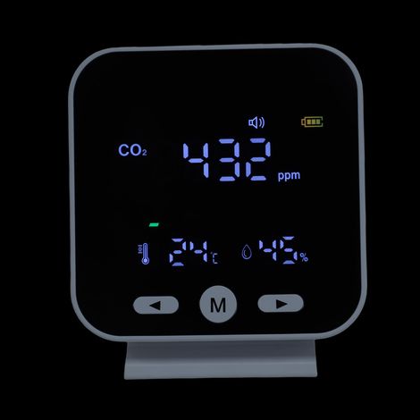 GARRYFIZH Détecteur de CO2 Portable - Testeur de Qualité d'Air 3 en 1 avec Affichage de l'Humidité et de la Température, pour Voyage, Maison, Hôtel (1/5)