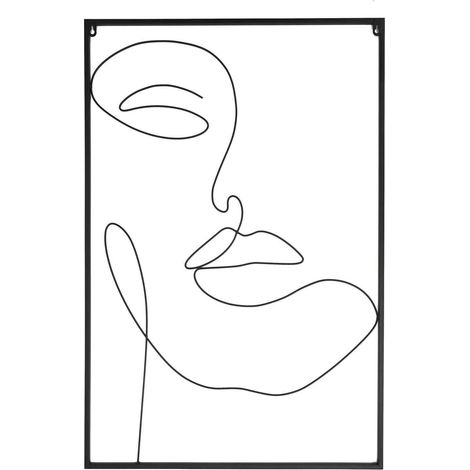 Decorazione murale LINE FACE - metallo (1/4)