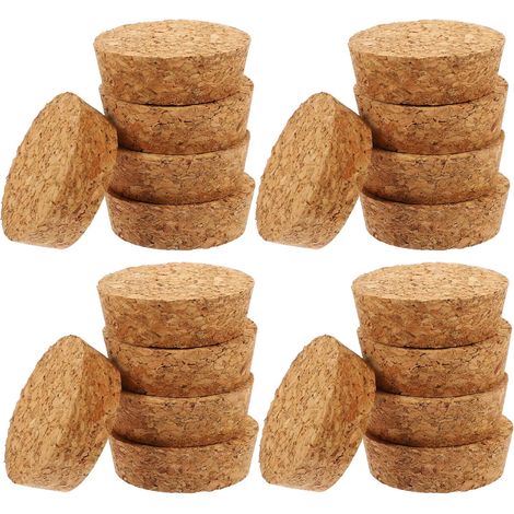 Lot de 20 bouchons liège - bois, coniques pour vinification (1/5)