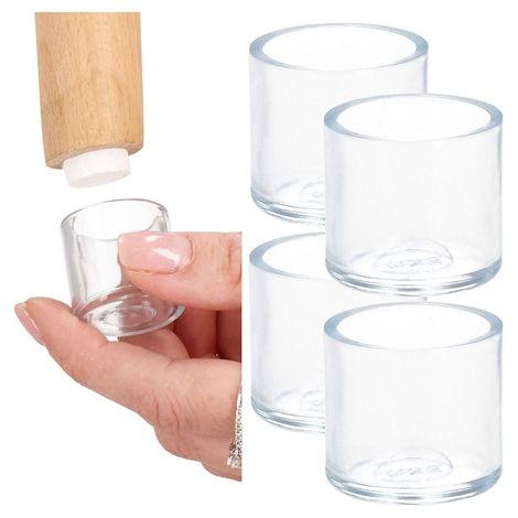 Nakładki silikonowe para las patas de la silla, set de 4 piezas, protectores de extremos de 16 mm.