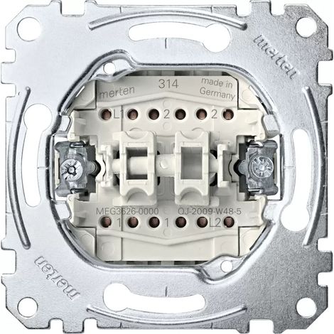 Merten Doppelwechselschalter-Eins 1-pol.16AX 250VAC MEG3626-0000 (1/2)
