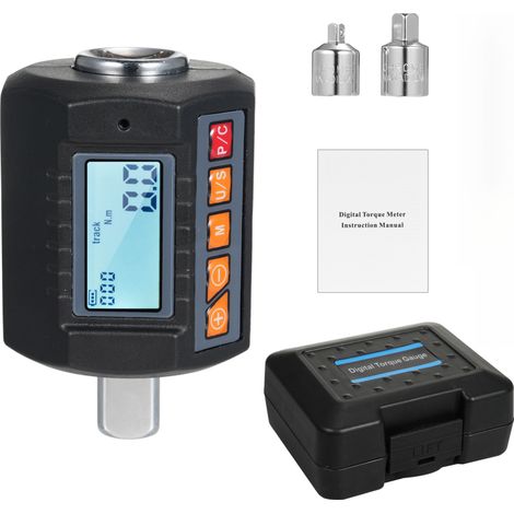 Llave dinamométrica digital ENC-340 – Probador de par – Accionamiento de 1/2″ – Incluye adaptadores de 3/8″ y 1/4″ – Alarma sonora y visual – 4 unidades (1/5)