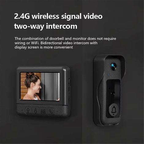 Sonnette vidéo intelligente X6 pour la maison avec écran 4,3 pouces, interphone vidéo sans fil et infrarouge-AquaForge