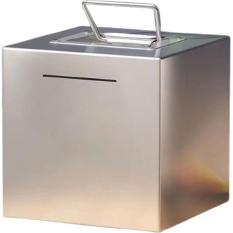 Tirelire pour adulte en acier inoxydable - Difficile à ouvrir - En métal - Réutilisable pour adultes garçons et filles - 15 x 15 x 15 cm (1/3)