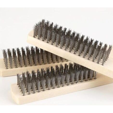 Jeu de Brosses Métalliques 6 pièces Brosse Métallique avec Manche en Bois Brosses Métalliques pour Enlever Rouille Brosse à fil Manuel Longue Brosse Métallique avec Poils pour Soudure Contre Scories-C (1/5)