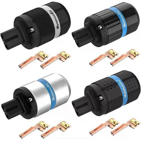 Monosaudio C7 Figur 8 Reinkupfer-Netzstecker, weibliche Netzbuchse, 25 A/250 V, weiblicher Netzanschluss aus reinem Kupfer (1/4)