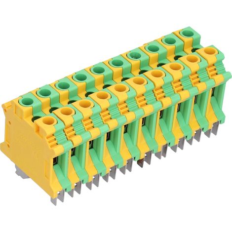 Lot de 50 Borniers de Mise à la Terre sur Rail DIN, Ignifuges, 76A, USLKG-10, Raccordement Sécurisé pour Tableau Électrique (1/5)