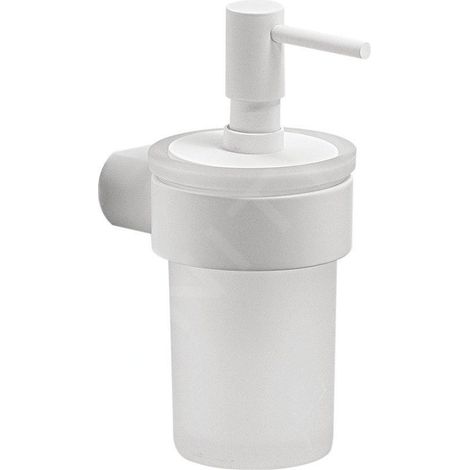 Sapho Gedy Pirenei - Distributeur de savon avec support, blanc/ verre satiné PI8102 (1/2)