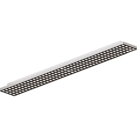 Plafoniera o Sospensione LED da Ufficio GPL Bianco Opaco, Diffusore Nero UGR 19, Potenza 28W-40W con Opzione Biemissione Luce - Gealuce (1/3)