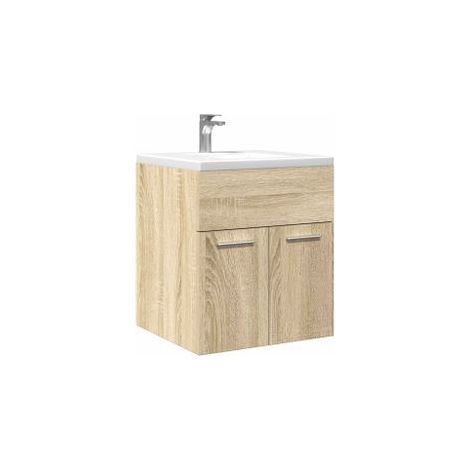 Armoire lavabo de salle de bain chêne sonoma 41x38,5x46 (1/5)