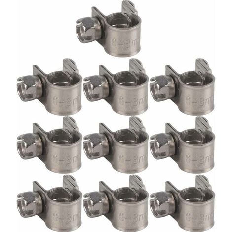 10pcs mini clamp of tightening of hose of driving of fuel in stainless steel 6mm (1/5)