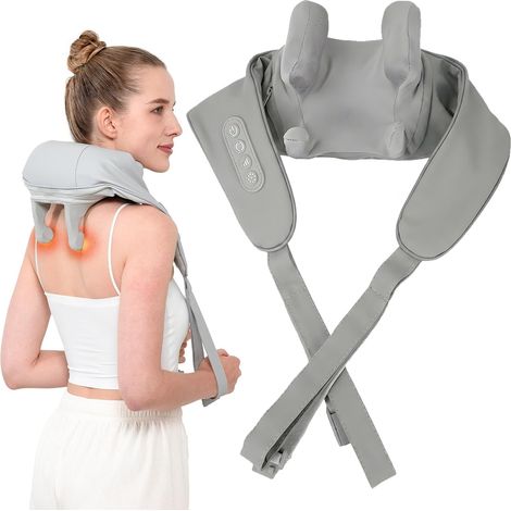 Massager cervical Massage épaule dos avec chauffage, masseur Shiatsu sans fil, masseur électrique avec charge USB, avec 2 modes 3 intensités pour la maison et le bureau (1/5)