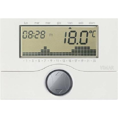 VIMAR 01910 - Cronotermostato a batt. parete bianco (1/9)