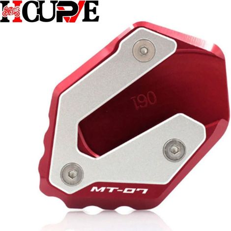 (Rouge-MT07) Plaque d'extension de béquille latérale CNC compatible avec YAMAHA MT-07, MT07, FZ-07, Tracer 700GT, 700 GT, XSR700 et XSR 700 Maxpower (1/4)