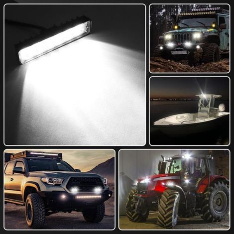 barres lumineuses LED 18 W 6 pouces à faisceau concentré, une rangée, 12 V/24 V, ultra-minces, pour conduite tout-terrain et feux (1/5)