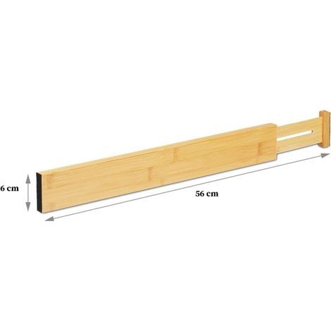 Lot de 4 Separateur Tiroirs Separateur Tiroir Cuisine Organisateur Tiroir Cuisine Réglable Séparateurs de Tiroir en Bambou Organisateur de Tiroir À Ressort pour Cuisine Chambre Commode 566cm (1/4)