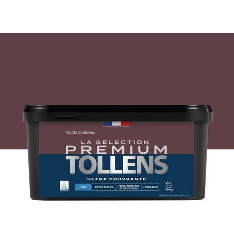 Tollens - Peinture intérieure couleurs - La Sélection Premium Mat - Ultra Couvrante - Rouge Cardinal 2,5 L - 30m²