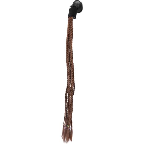 Casque de moto coloré et élégant avec queue de cheval, dreadlocks et tresses à ventouse, marron (1/5)
