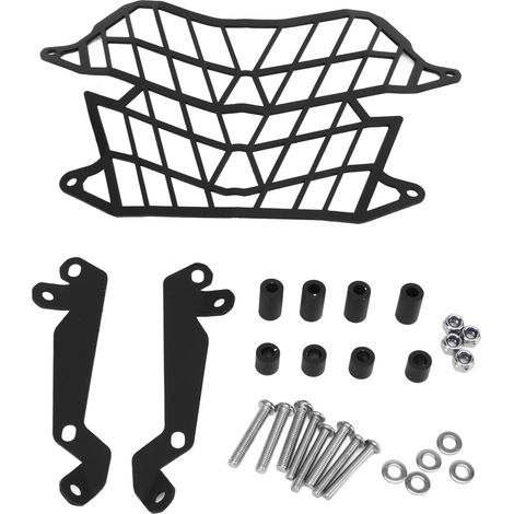 schwarzer Motorradscheinwerferschutz aus Kohlenstoffstahl