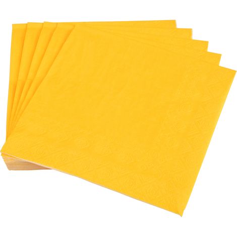 20 serviettes en papier 33 x 33 cm Tendance Uni moutarde (1/3)