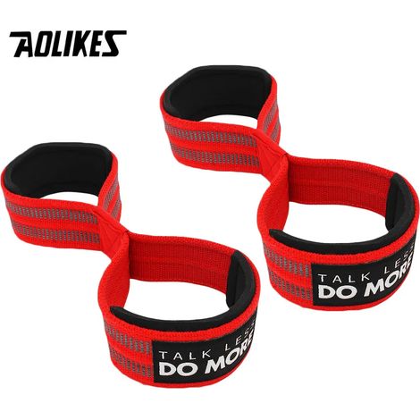 (Rouge) Ceinture de soutien en forme de huit pour haltérophilie, pour le sport et les salles de sport. (1/4)