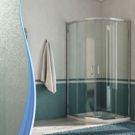Box Doccia Semicircolare 2 Ante Scorrevoli In Cristallo Opaco 6mm H185 Fosterberg Vejle 80x80xH185 cm (1/5)