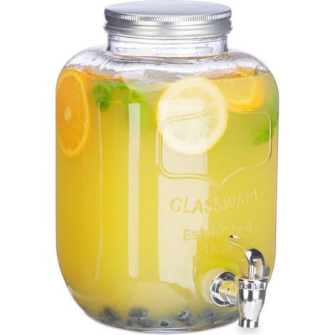 Distributeur De Boisson - 5 L - Verre Transparent Avec Robinet - Pour Fête Anniversaire Bar - 1 Pièce (1/5)