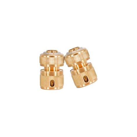 Lot de 2 raccords de tuyau d'arrosage en laiton - Raccord rapide - Accessoires de tuyau d'arrosage - Raccords rapides pour coulée, lavage de voitures, etc (1/5)