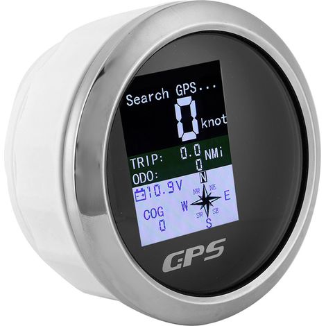 Compteur GPS 85mm Étanche Inox pour Voiture Bateau Ingénieur Cadran Noir Jauge Numérique Haute Précision (1/5)